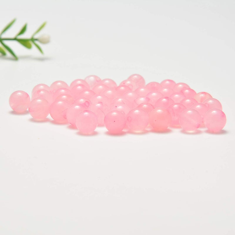 NCB 200PCS 8mm Natura Pink Rose Quartz Gemstone Round Spacer Loose Beads for Jewelry Making with Crystal Stretch Cord (Rose Quartz, 8mm 200Beads) - Image 3